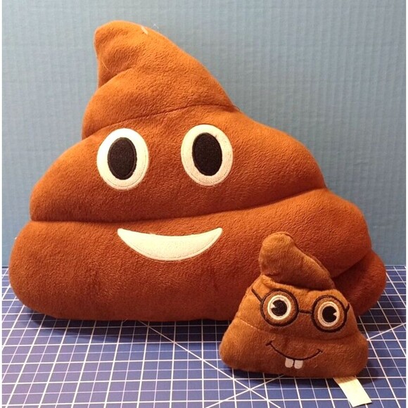 Lot Of 2 Poop Emoji Pillows Stuffed Plush Toys - Picture 1 of 3